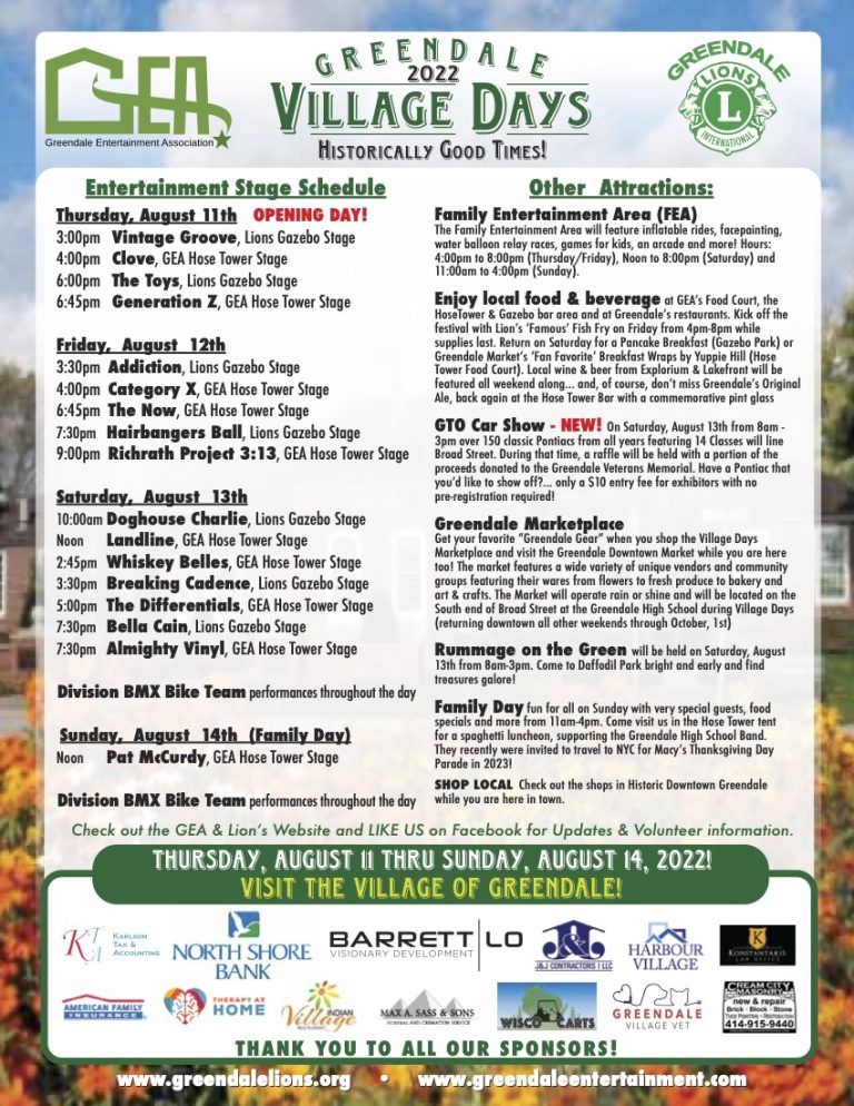 Village Days Greendale Entertainment Association